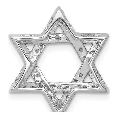 14K White Gold 1/2 ct tw Diamond Star of David Slide Pendant – view 4