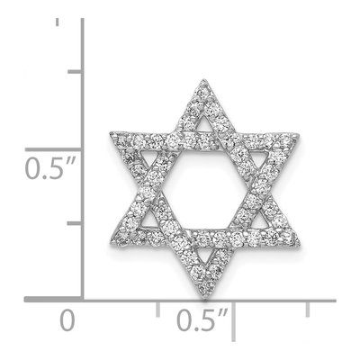 14K White Gold 1/2 ct tw Diamond Star of David Slide Pendant – view 5