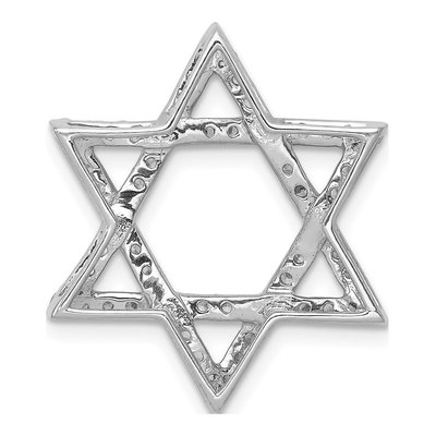 14K White Gold 5/8 ct tw Diamond Star of David Slide Pendant – view 4