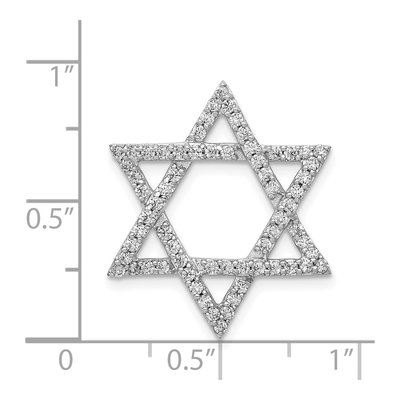 14K White Gold 5/8 ct tw Diamond Star of David Slide Pendant – view 5