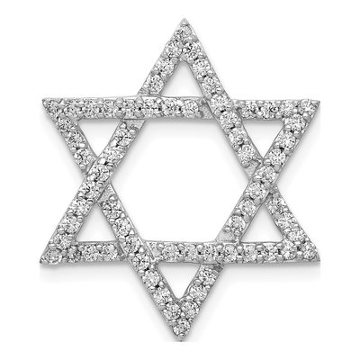 14K White Gold 5/8 ct tw Diamond Star of David Slide Pendant