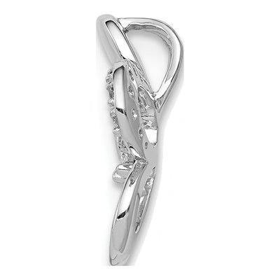 14K White Gold 1/20 ct tw Diamond Flower Slide Pendant – view 2