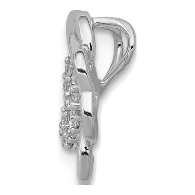 14K White Gold 1/15 ct tw Diamond Four Leaf Clover Slide Pendant – view 3