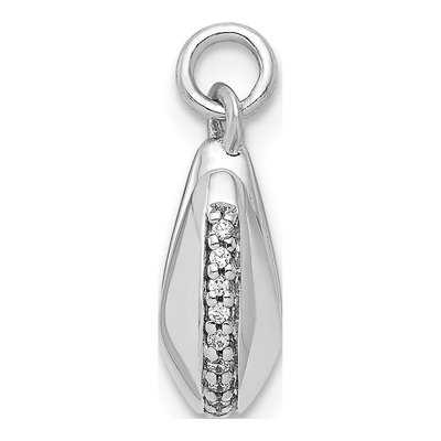 14K White Gold 1/15 ct tw Diamond Fortune Cookie Pendant – view 2