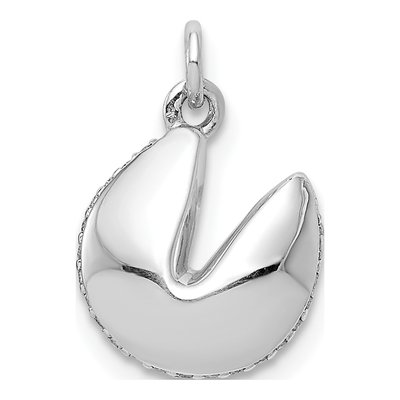 14K White Gold 1/15 ct tw Diamond Fortune Cookie Pendant – view 3
