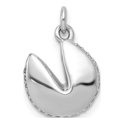 14K White Gold 1/15 ct tw Diamond Fortune Cookie Pendant