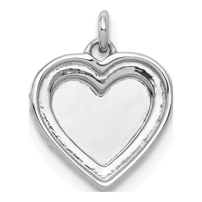 14K White Gold 1/10 ct tw Diamond Heart Pendant – view 3