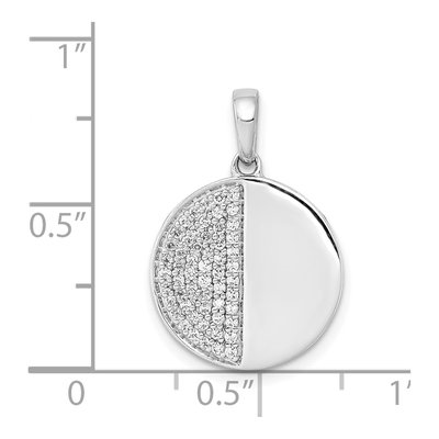 14K White Gold 1/4 ct tw Diamond Fancy Half Circle Pendant – view 4