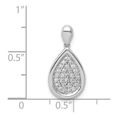 14K White Gold 1/4 ct tw Diamond Pave Teardrop Pendant – view 4