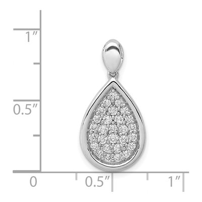 14K White Gold 1/2 ct tw Diamond Pave Teardrop Pendant – view 4