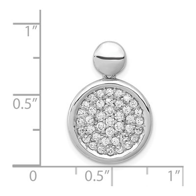 14K White Gold 1/2 ct tw Diamond Pave Circle Pendant – view 5