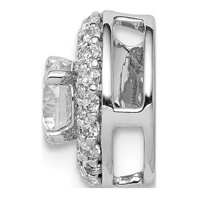 14K White Gold 1/4 ct tw Diamond Halo Slide Pendant – view 2