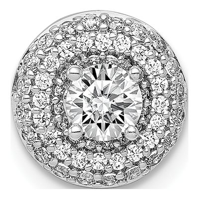 14K White Gold 1/4 ct tw Diamond Halo Slide Pendant