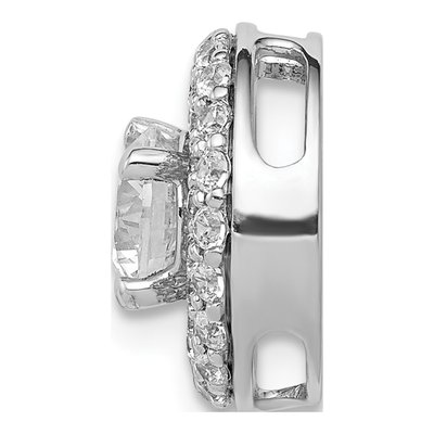 14K White Gold 3/8 ct tw Diamond Halo Slide Pendant – view 2