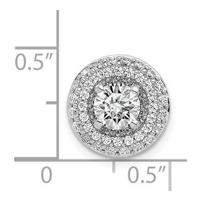 14K White Gold 3/8 ct tw Diamond Halo Slide Pendant – view 4