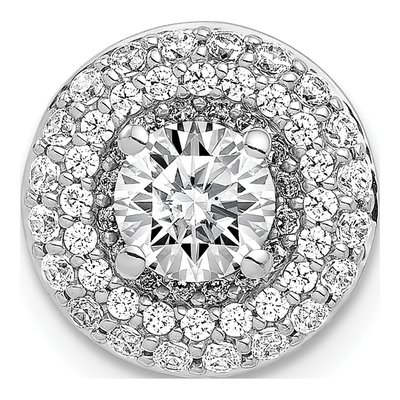 14K White Gold 3/8 ct tw Diamond Halo Slide Pendant