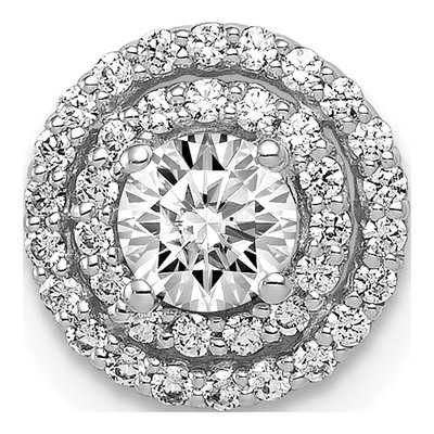14K White Gold 1/5 ct tw Diamond Halo Slide Pendant