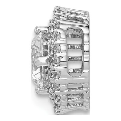 10K White Gold 1/5 ct tw Diamond Halo Slide Pendant – view 2