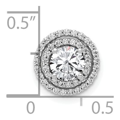 10K White Gold 1/5 ct tw Diamond Halo Slide Pendant – view 4