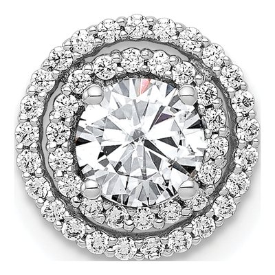 10K White Gold 1/5 ct tw Diamond Halo Slide Pendant