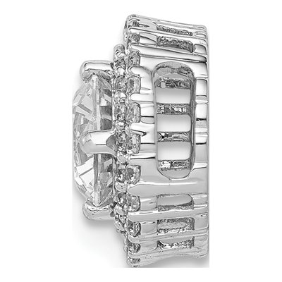 14K White Gold 1/5 ct tw Diamond Halo Slide Pendant – view 3