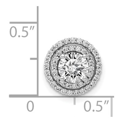 14K White Gold 1/5 ct tw Diamond Halo Slide Pendant – view 5