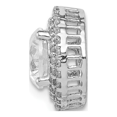 14K White Gold 1/4 ct tw Diamond Halo Slide Pendant – view 3