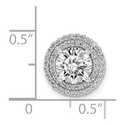 14K White Gold 1/4 ct tw Diamond Halo Slide Pendant – view 5