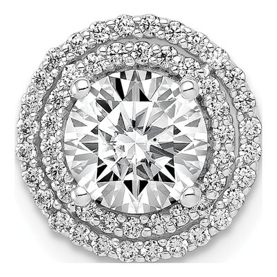 14K White Gold 1/4 ct tw Diamond Halo Slide Pendant
