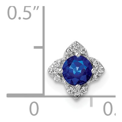14K White Gold Sapphire & Diamond Slide Pendant – view 2