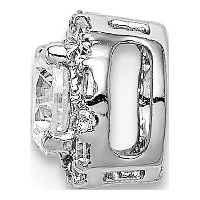 14K White Gold 1/20 ct tw Diamond Halo Slide Pendant – view 2
