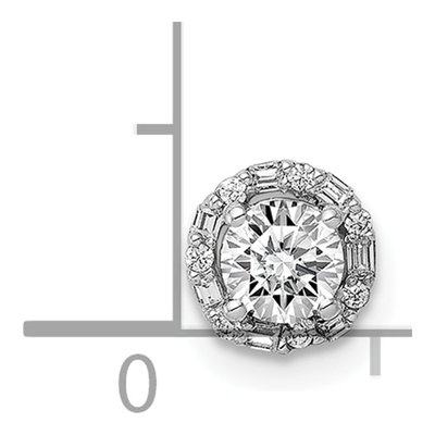 14K White Gold 1/20 ct tw Diamond Halo Slide Pendant – view 4
