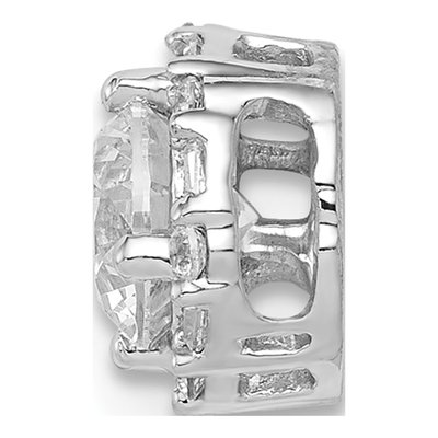 14K White Gold 1/10 ct tw Diamond Halo Slide Pendant – view 2