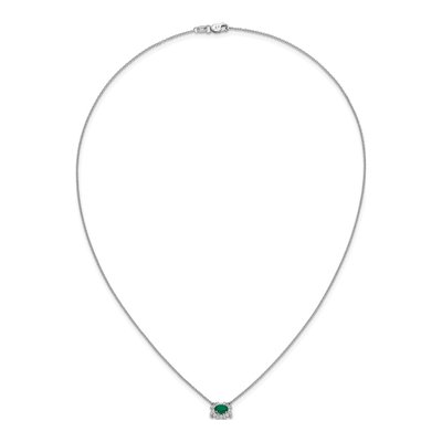 14K White Gold 0.22 ct tw Emerald & Diamond 18-Inch Necklace – view 5