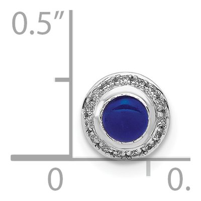 14K White Gold 1/15 ct tw Sapphire & Diamond Halo Slide Pendant – view 2