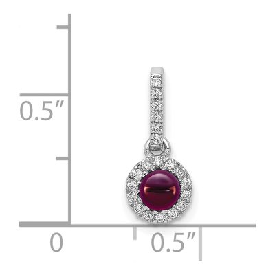 14K White Gold 1/10 ct tw Rhodolite Garnet & Diamond Halo Pendant – view 2