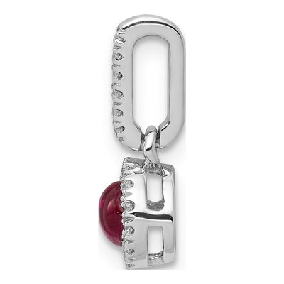 14K White Gold 1/10 ct tw Ruby & Diamond Halo Pendant – view 3
