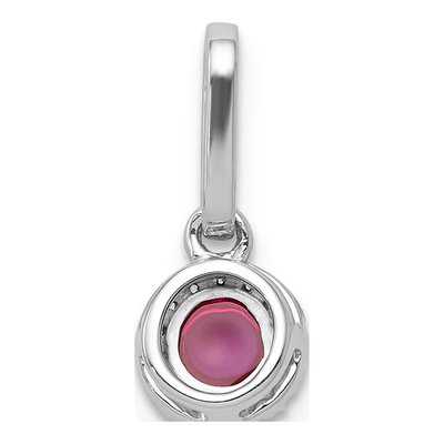 14K White Gold 1/10 ct tw Ruby & Diamond Halo Pendant – view 4