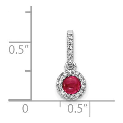 14K White Gold 1/10 ct tw Ruby & Diamond Halo Pendant – view 5