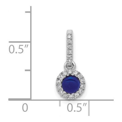 14K White Gold 1/10 ct tw Sapphire & Diamond Halo Pendant – view 3