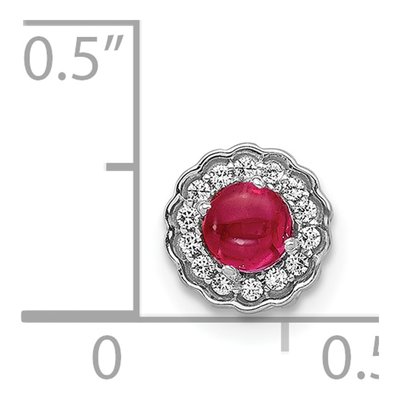 14K White Gold Ruby & Diamond Halo Slide Pendant – view 4