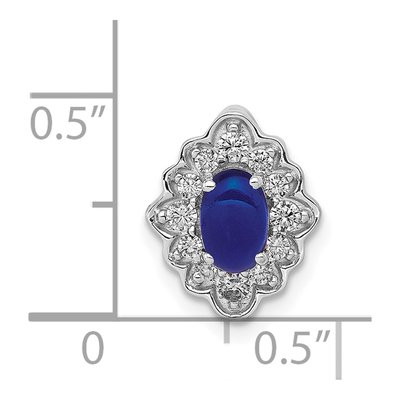 14K White Gold 1/5 ct tw Sapphire & Diamond Vintage Slide Pendant – view 2