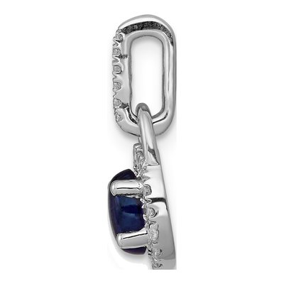14K White Gold 1/8 ct tw Sapphire & Diamond Halo Pendant – view 3