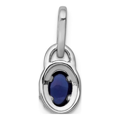 14K White Gold 1/8 ct tw Sapphire & Diamond Halo Pendant – view 4