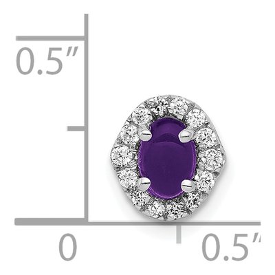 14K White Gold 1/7 ct tw Amethyst & Diamond Halo Slide Pendant – view 2