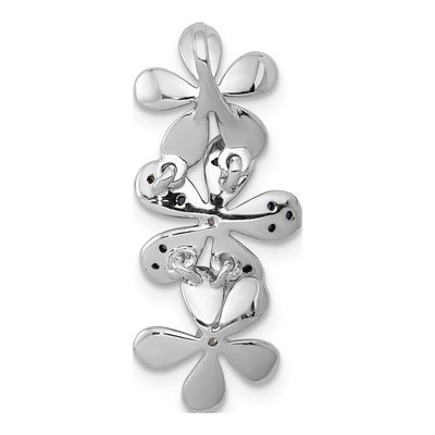 14K White Gold 0.09 ct tw Sapphire & Diamond Flower Slide Pendant – view 3
