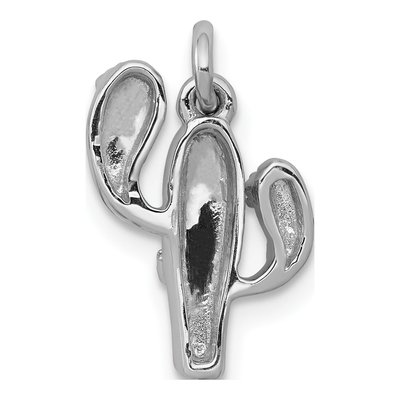 14K White Gold Diamond Cactus Pendant – view 4