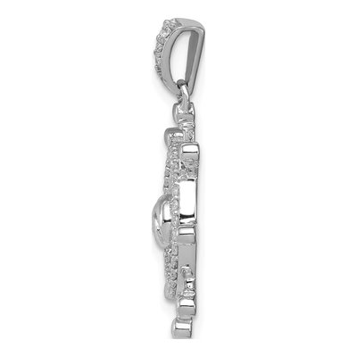 14K White Gold 1/6 ct tw Diamond Ship Wheel Pendant – view 2