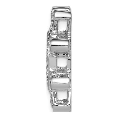14K White Gold 1/4 ct tw Diamond Ship Wheel Pendant – view 2