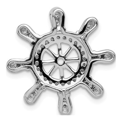 14K White Gold 1/4 ct tw Diamond Ship Wheel Pendant – view 3